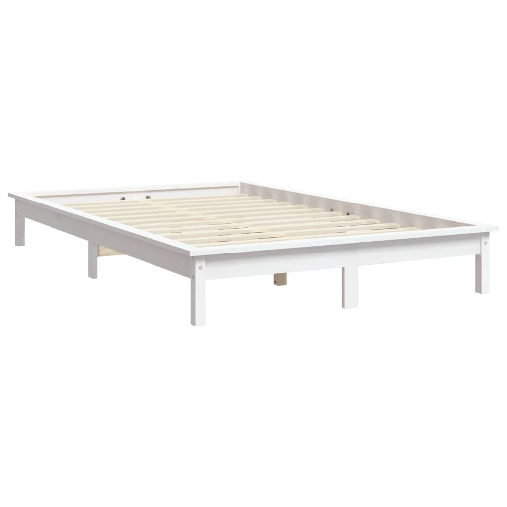 Okvir za krevet bijeli 140x200 cm od masivne borovine