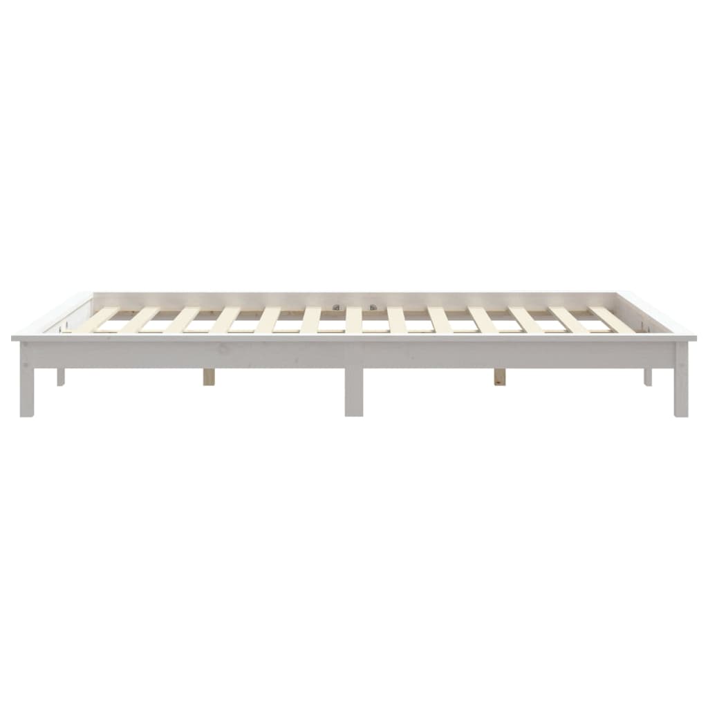 Okvir za krevet bijeli 140x200 cm od masivne borovine