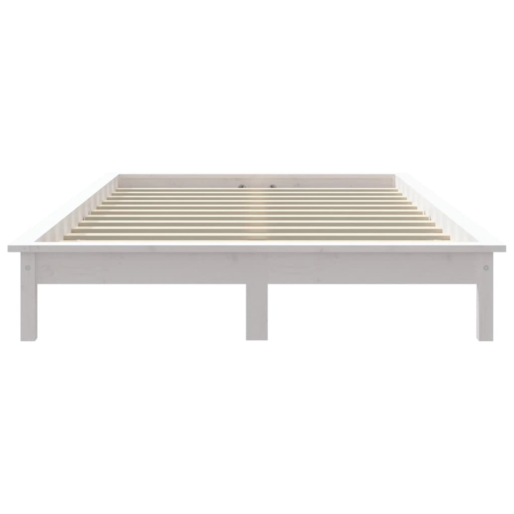 Okvir za krevet bijeli 150x200 cm masivna borovina bračni
