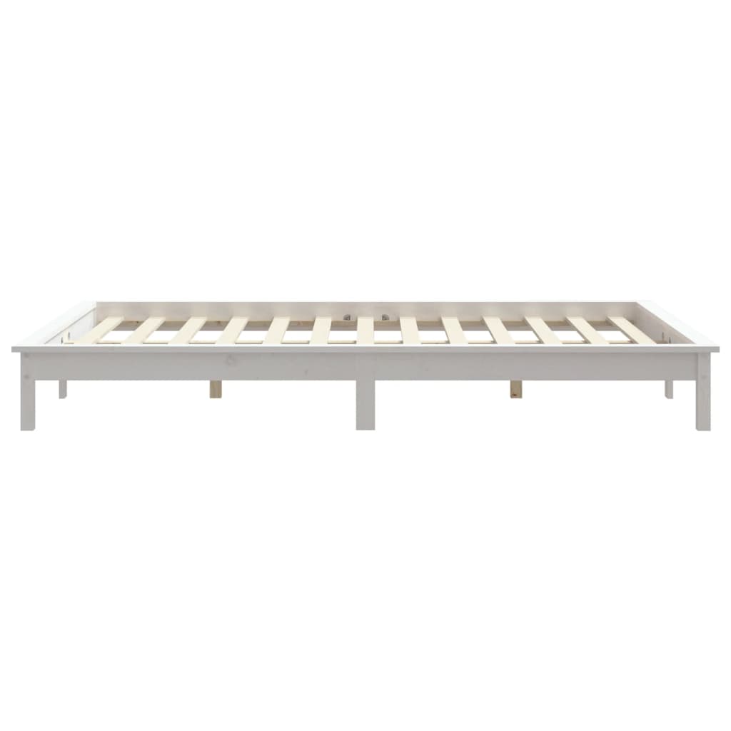 Okvir za krevet bijeli 150x200 cm masivna borovina bračni