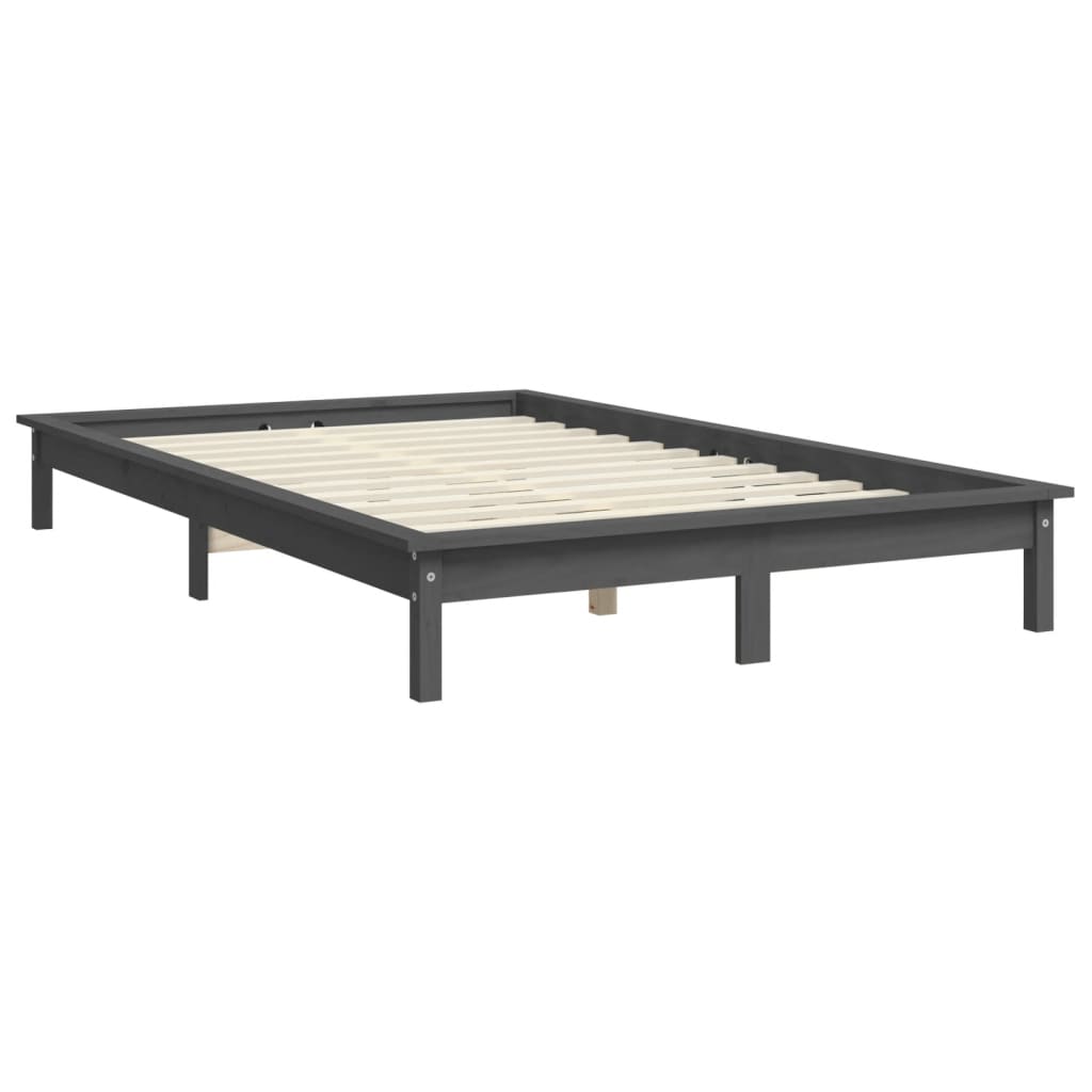 Okvir za krevet sivi 160x200 cm od masivne borovine