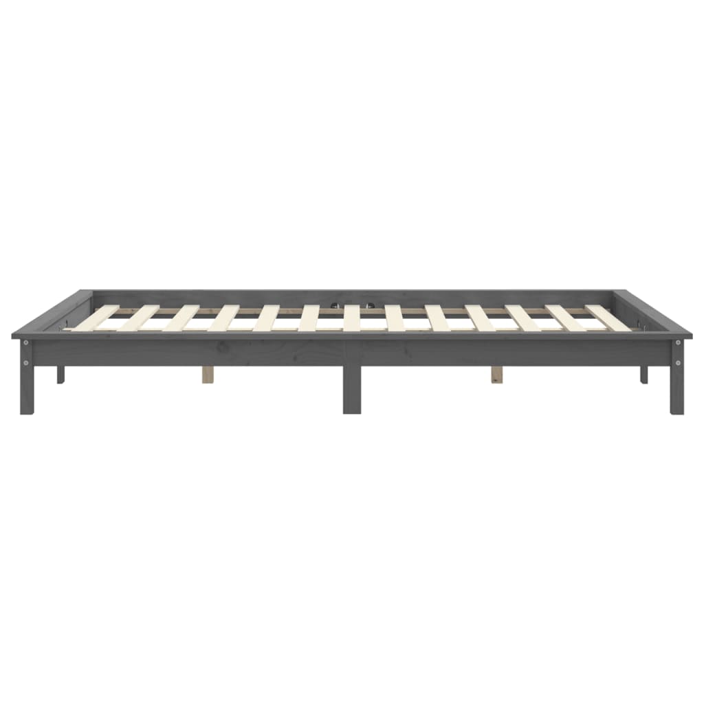 Okvir za krevet sivi 160x200 cm od masivne borovine