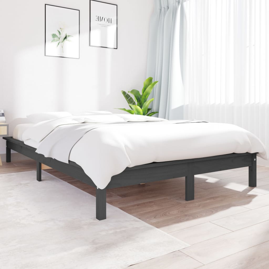 Okvir za krevet od borovine sivi 180x200 cm veliki bračni