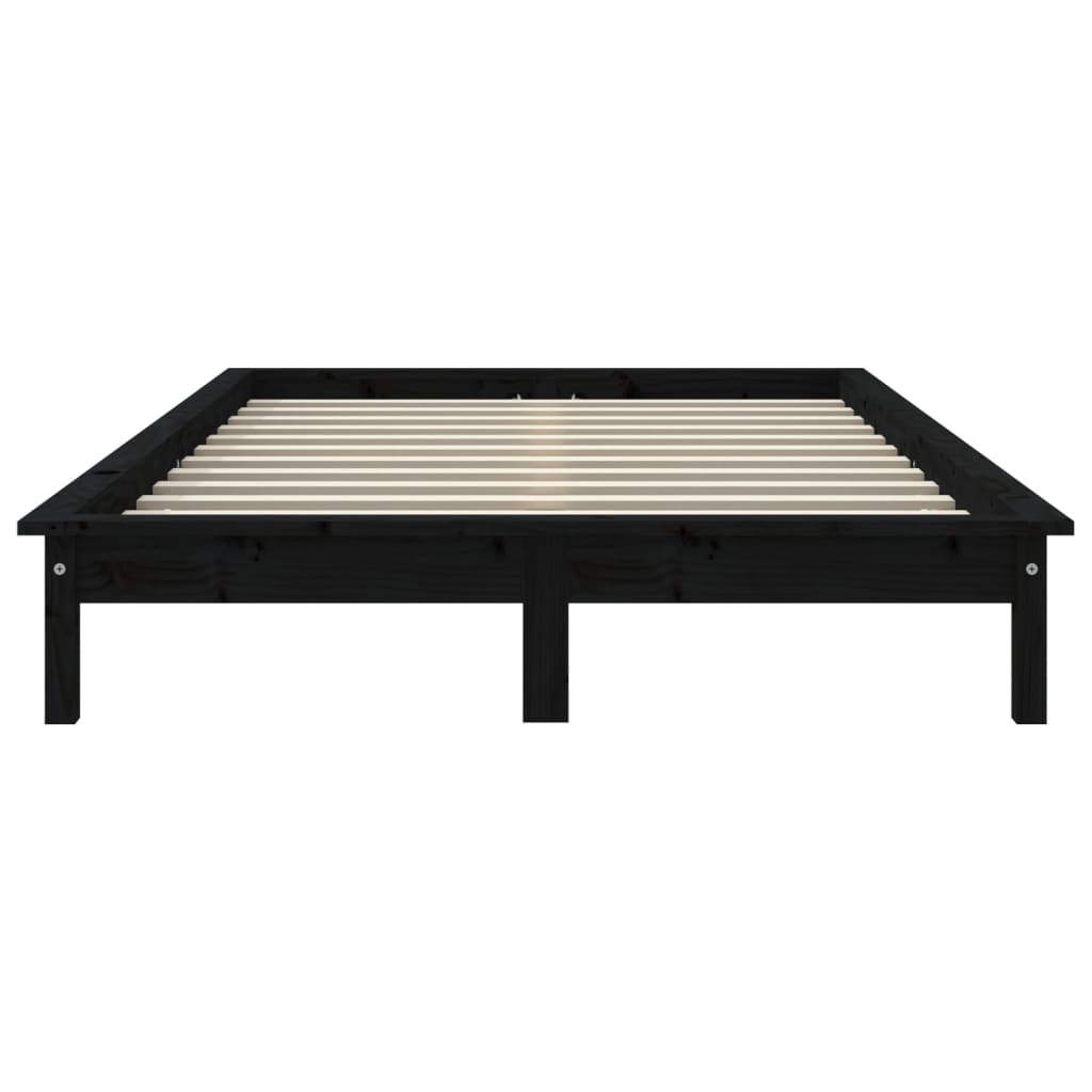 Okvir za krevet od borovine crni 180 x 200 cm veliki bračni