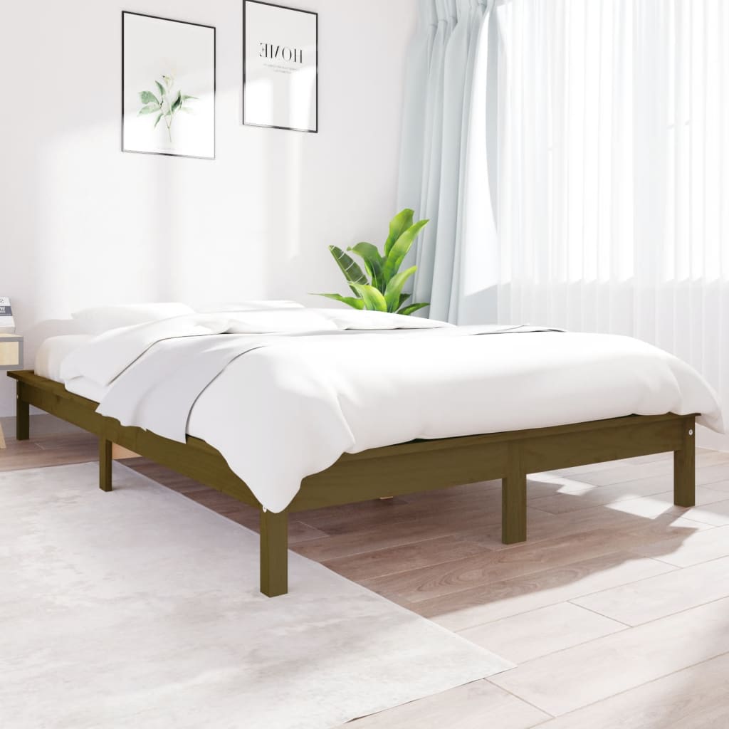 Okvir za krevet boja meda drveni 200x200 cm od masivne borovine