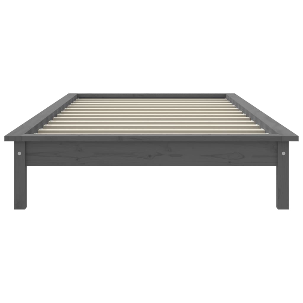 Okvir za krevet sivi od borovine 90 x 190 cm jednokrevetni