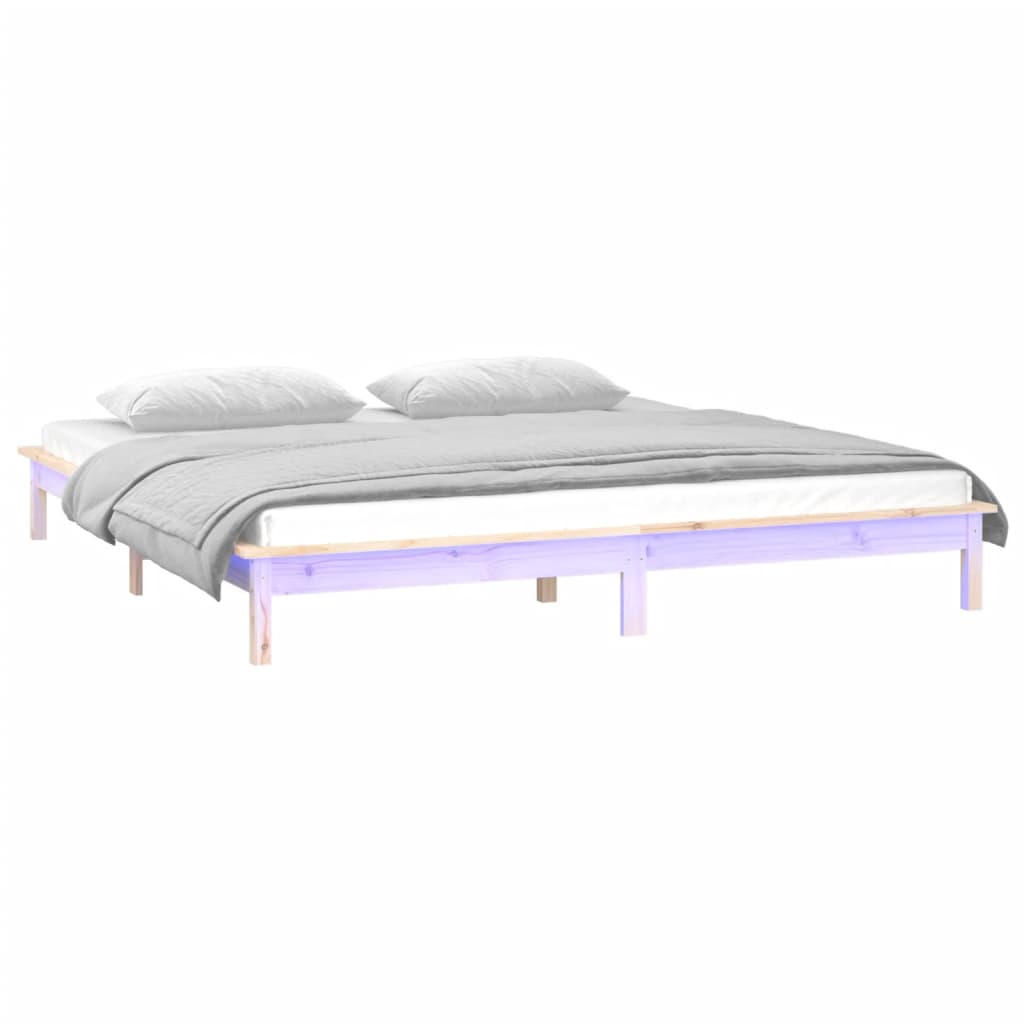 LED okvir za krevet 120 x 200 cm od masivnog drva
