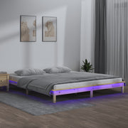 LED okvir kreveta 150 x 200 cm veliki bračni od masivnog drva