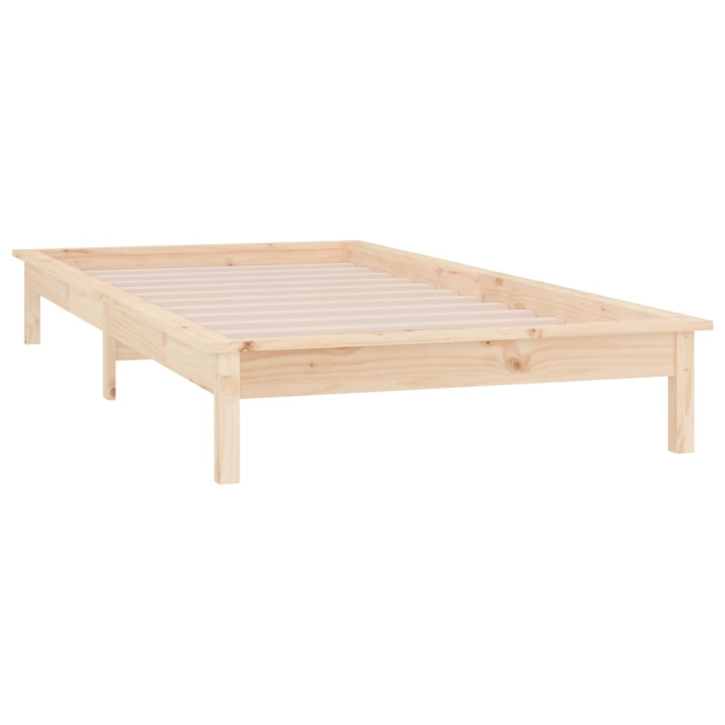 LED okvir kreveta 90 x 190 cm mali od masivnog drva