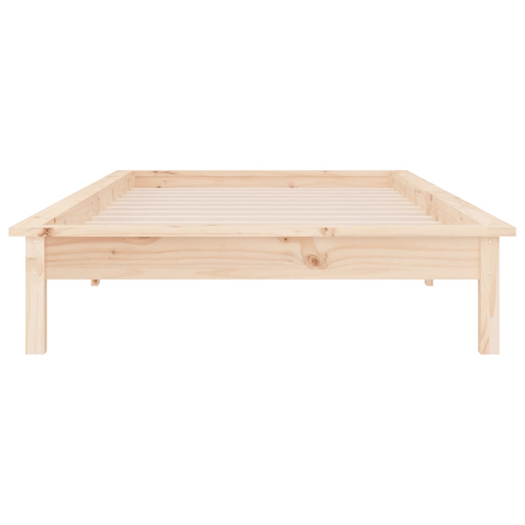 LED okvir kreveta 90 x 190 cm mali od masivnog drva