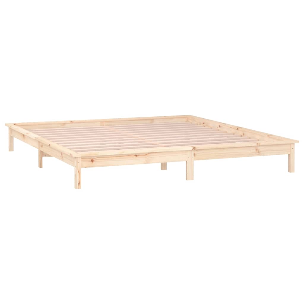 LED okvir kreveta 135 x 90 cm bračni od masivnog drva