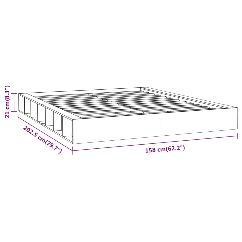 Okvir za krevet 140 x 200 cm od masivnog drva