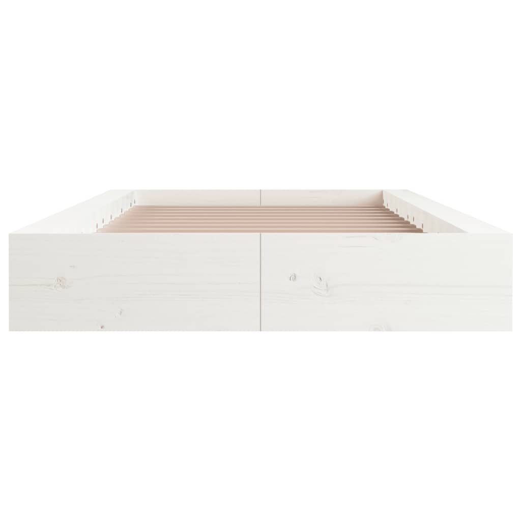 Okvir za krevet bijeli 100 x 200 cm od masivnog drva