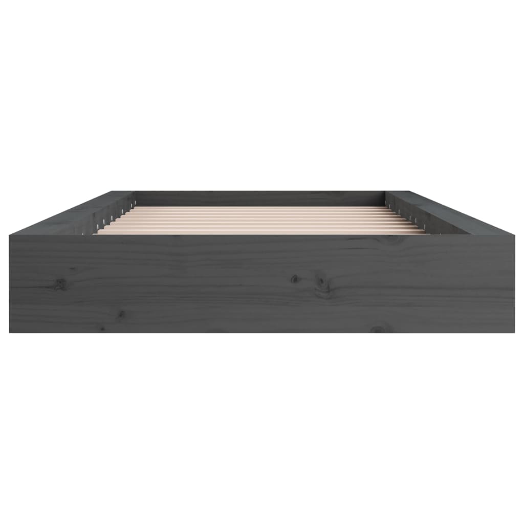 Okvir za krevet sivi 75x190 cm jednokrevetni masivno drvo