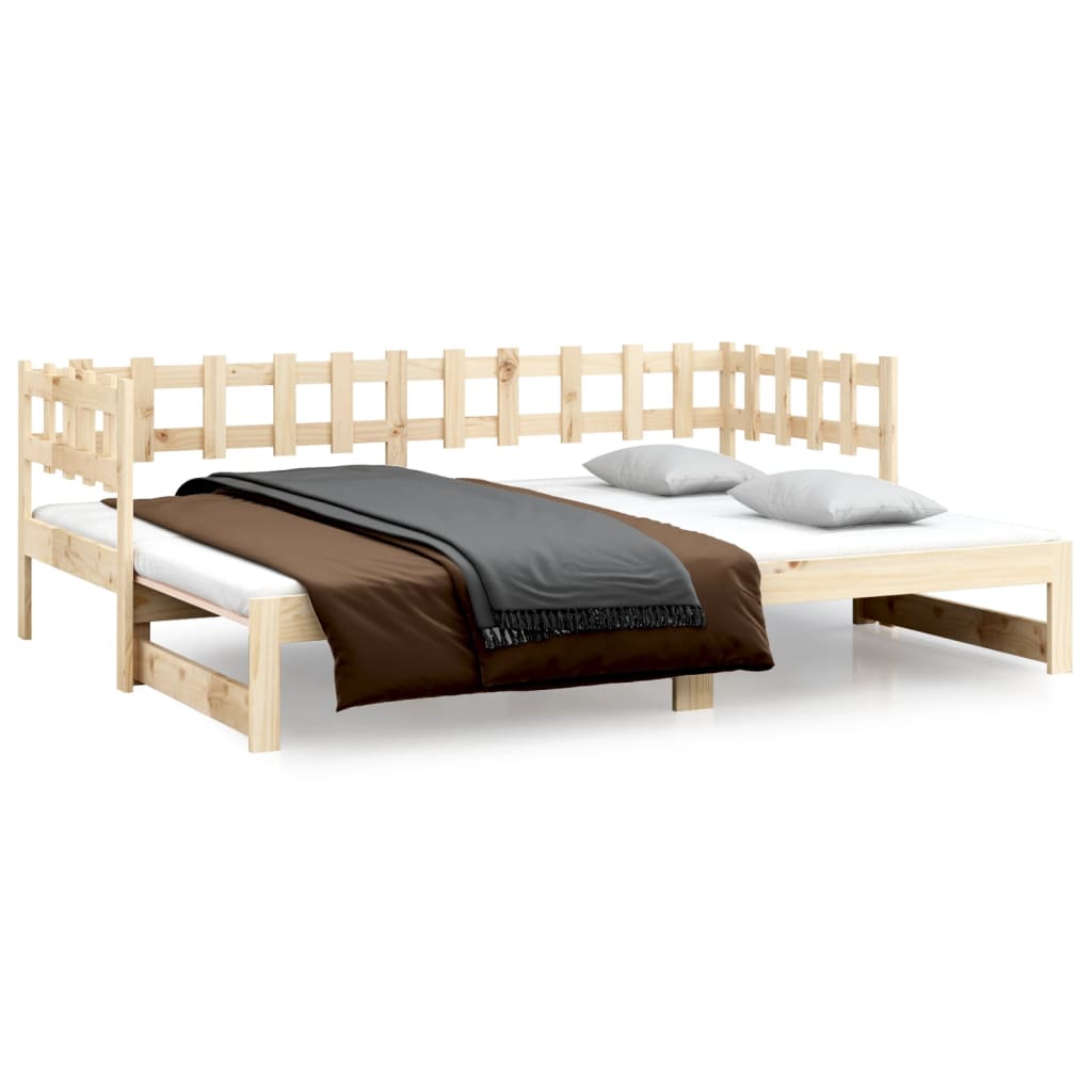 Dnevni ležaj na izvlačenje 2x (80 x 200) cm od masivne borovine