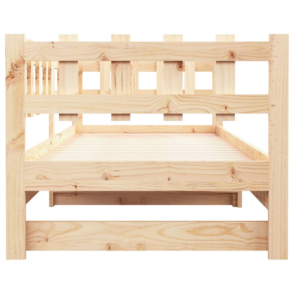 Dnevni ležaj na izvlačenje 2x (80 x 200) cm od masivne borovine