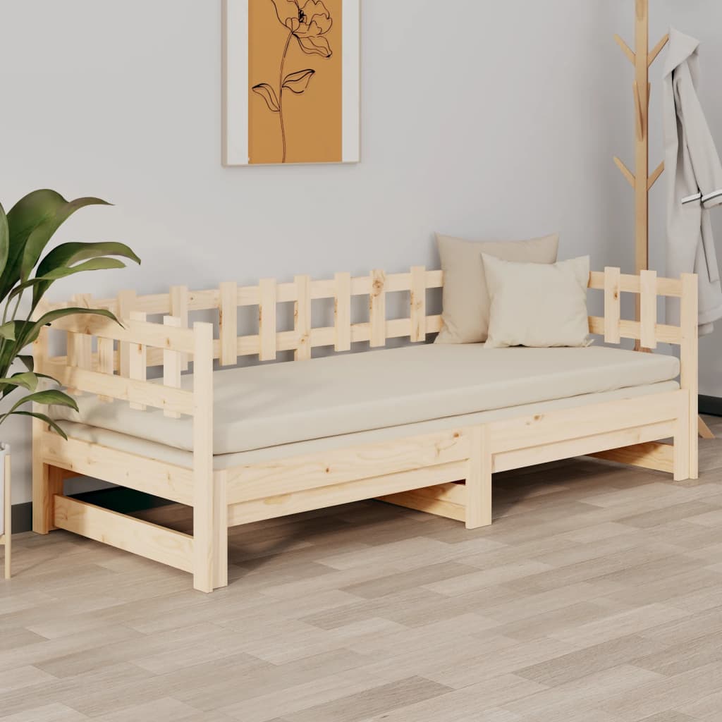 Dnevni ležaj na izvlačenje 2x (80 x 200) cm od masivne borovine