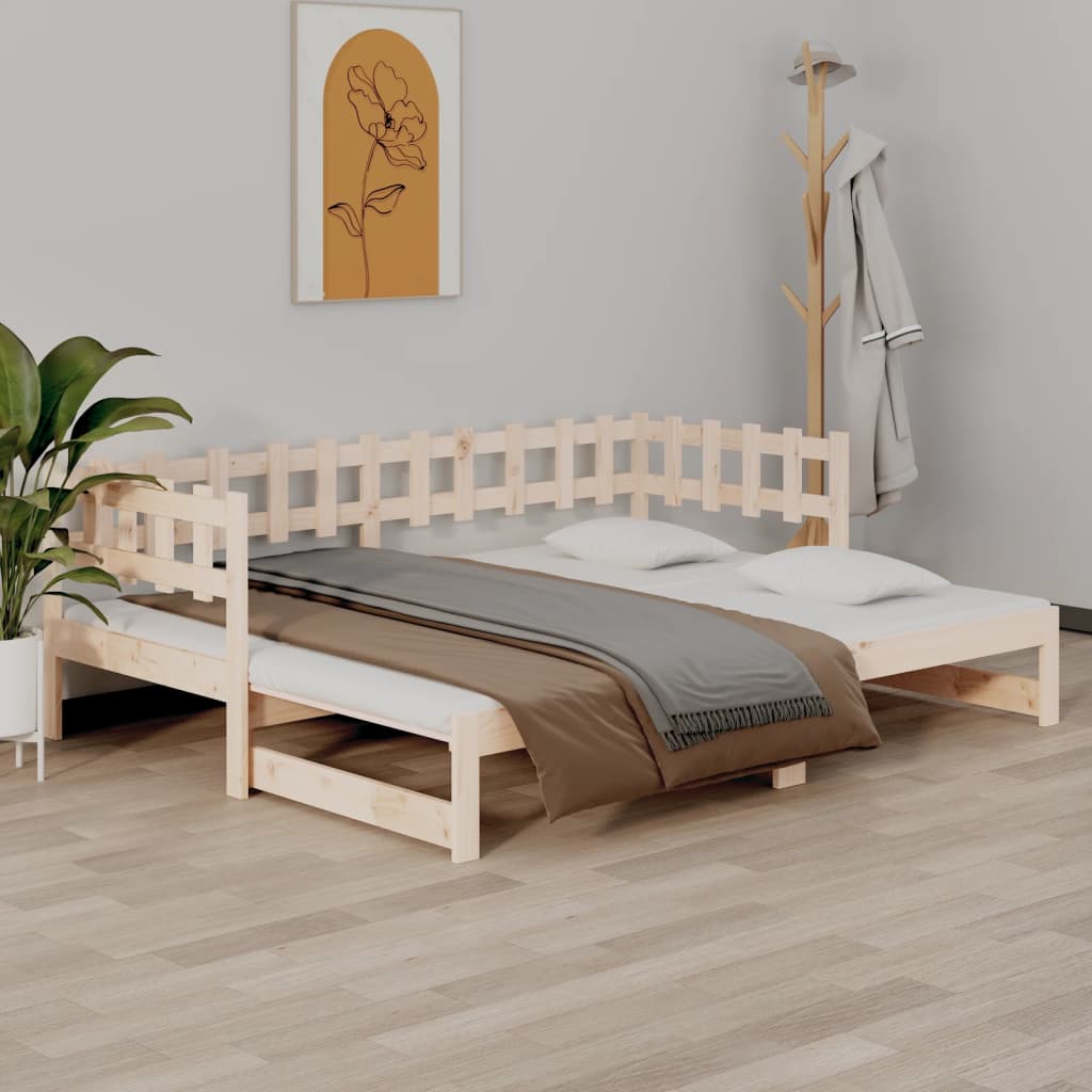 Dnevni ležaj na izvlačenje 2x (80 x 200) cm od masivne borovine