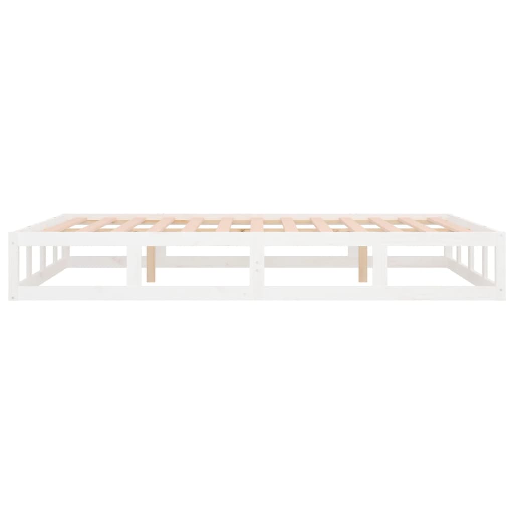 Okvir za krevet bijeli 160x200 cm od masivne borovine