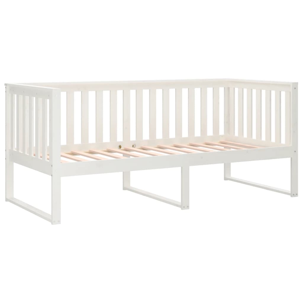 Dnevni krevet bez madraca bijeli 100x200 cm od masivne borovine