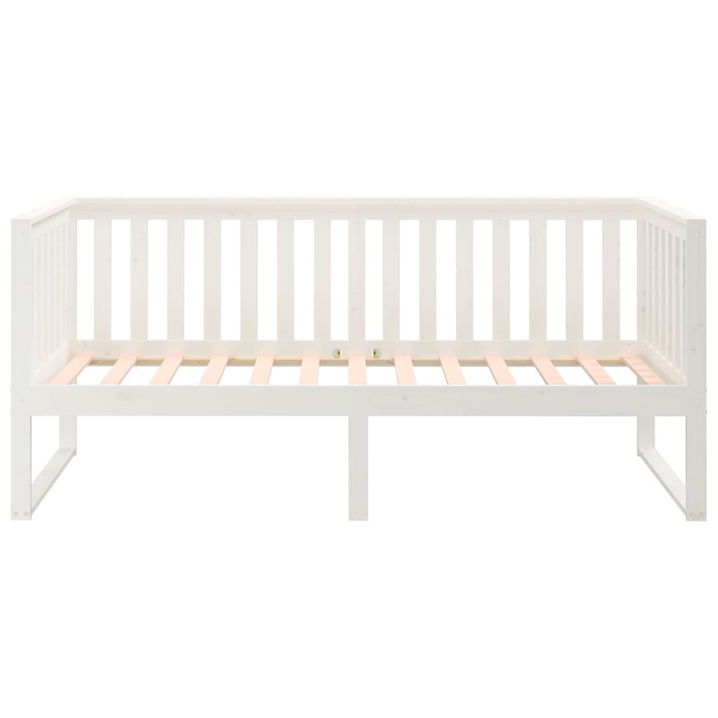 Dnevni krevet bez madraca bijeli 100x200 cm od masivne borovine
