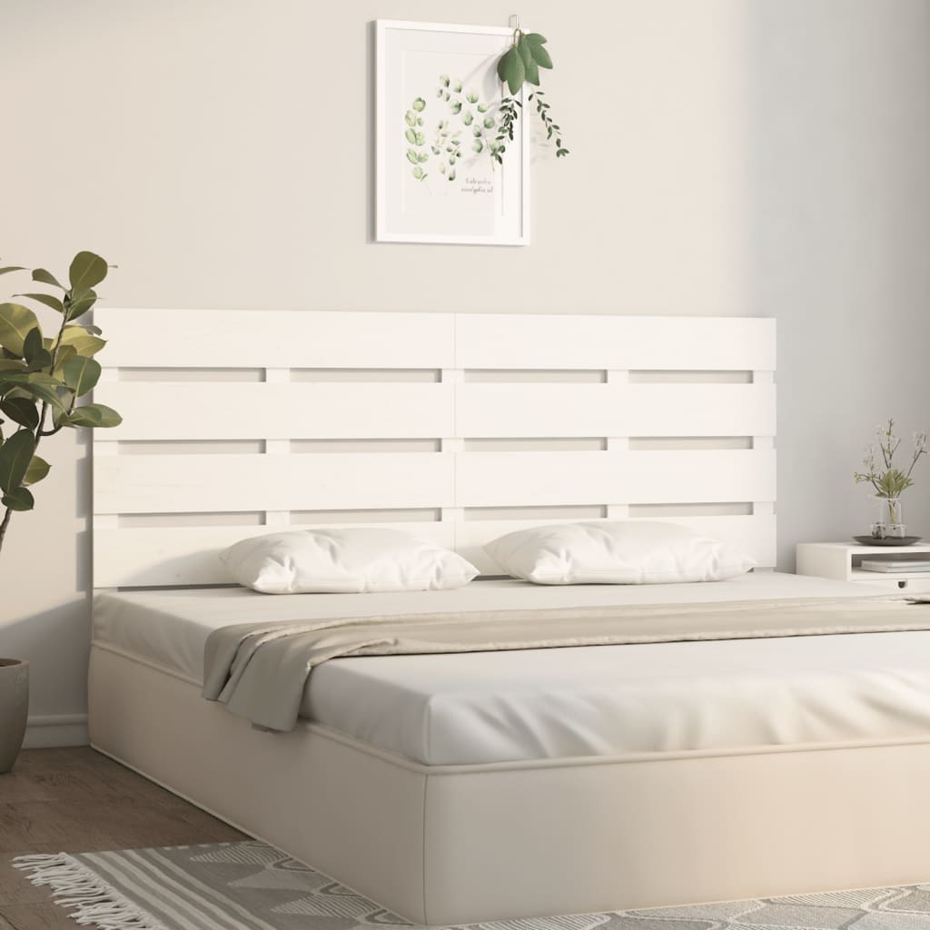 Uzglavlje bijelo 140 x 3 x 80 cm od masivne borovine