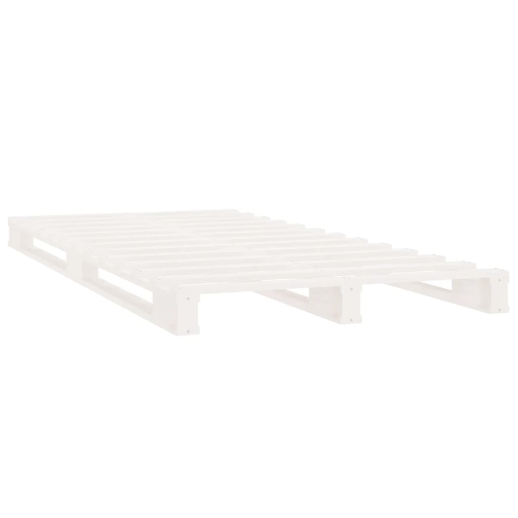 Krevet od paleta bijeli 90 x 200 cm od masivne borovine