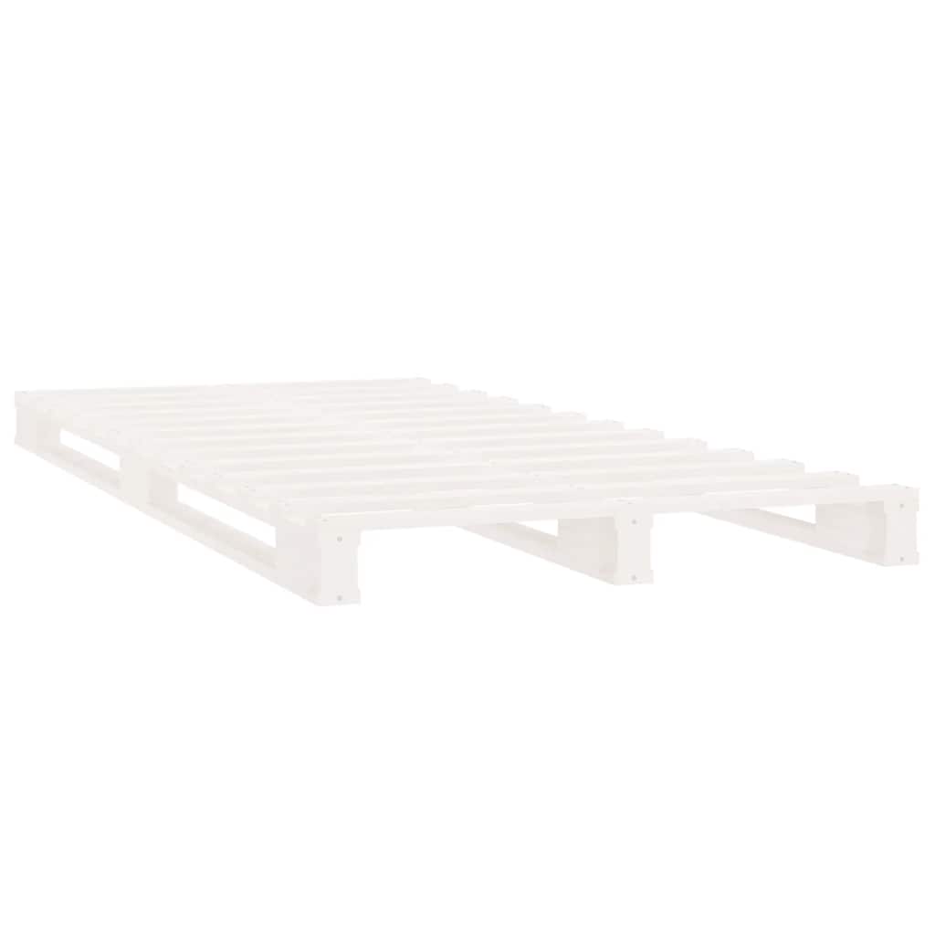 Krevet od paleta bijeli 100 x 200 cm od masivne borovine