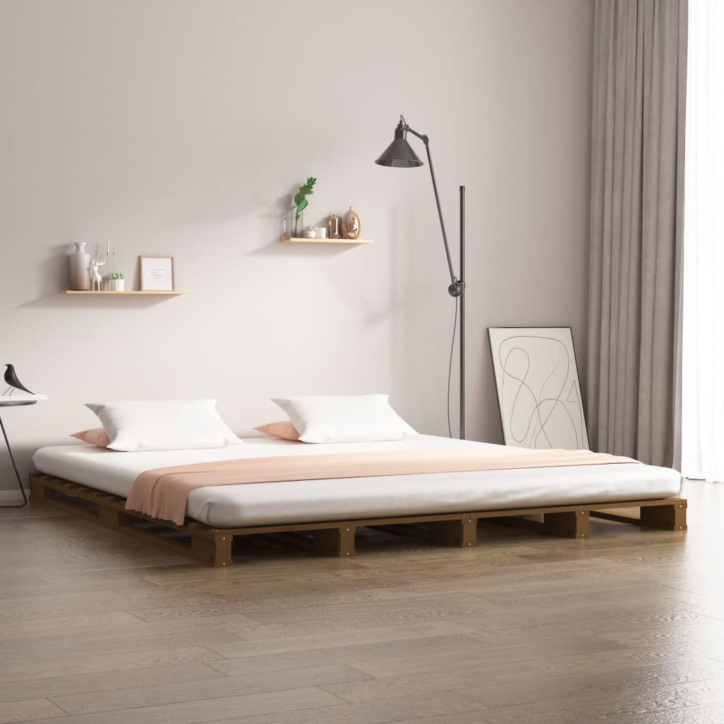 Krevet od paleta boja meda 120 x 200 cm od masivne borovine