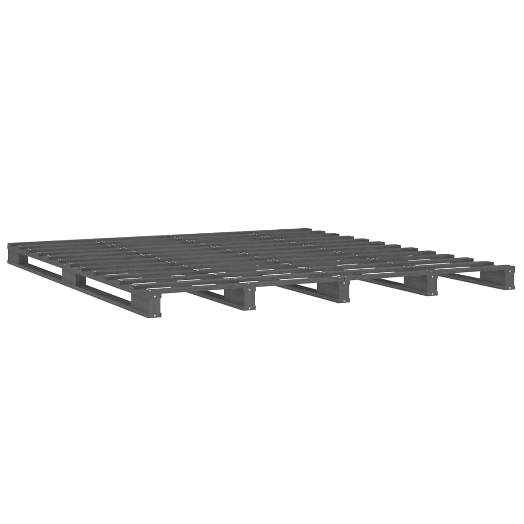 Krevet od paleta sivi 150x200 cm od masivne borovine bračni