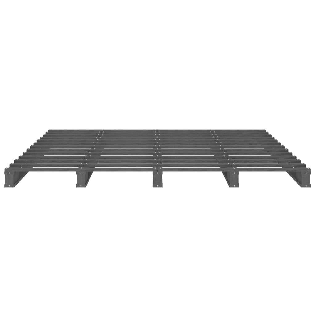Krevet od paleta sivi 200 x 200 cm od masivne borovine