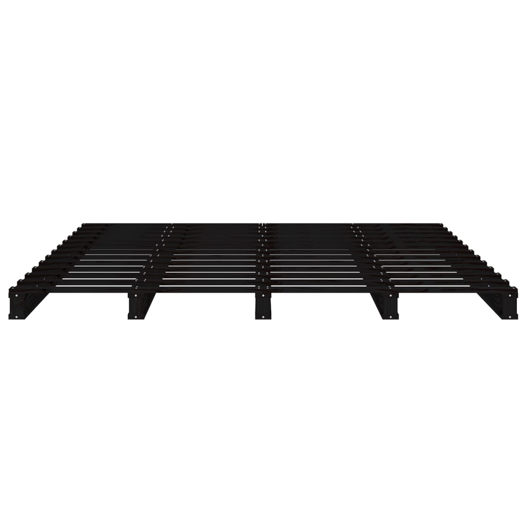 Krevet od paleta crni 140 x 190 cm od masivne borovine