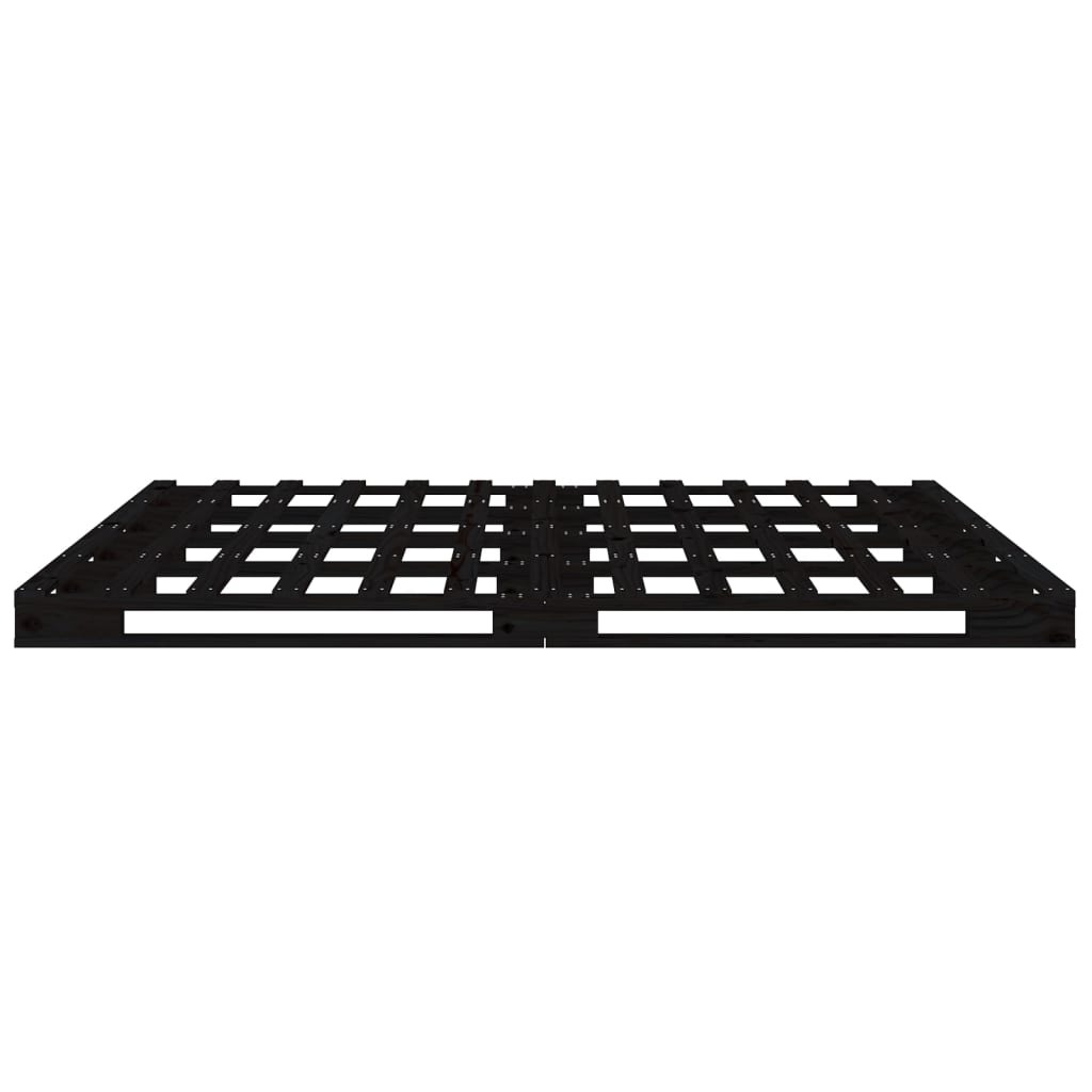 Krevet od paleta crni 140 x 190 cm od masivne borovine