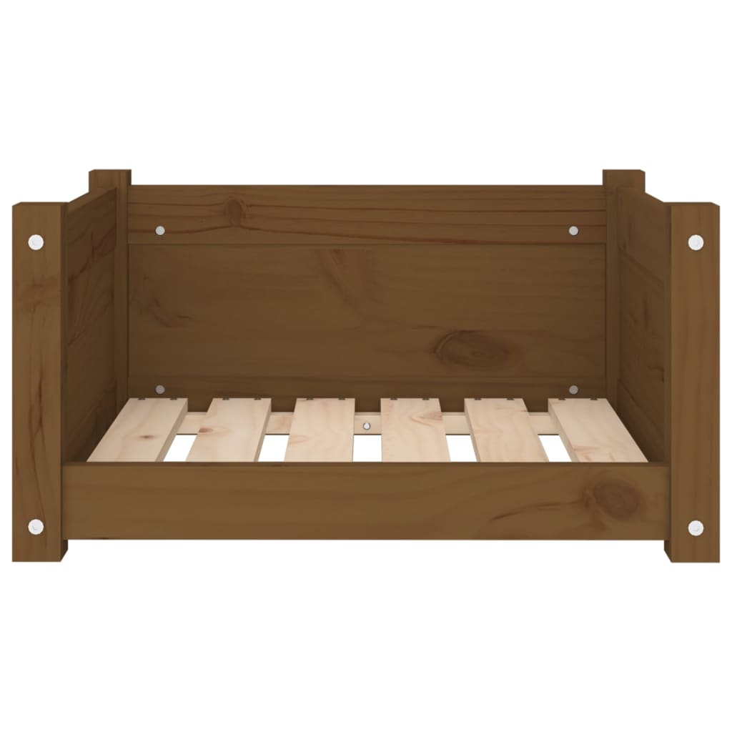 Krevet za pse boja meda 75,5x55,5x28 cm od masivne borovine