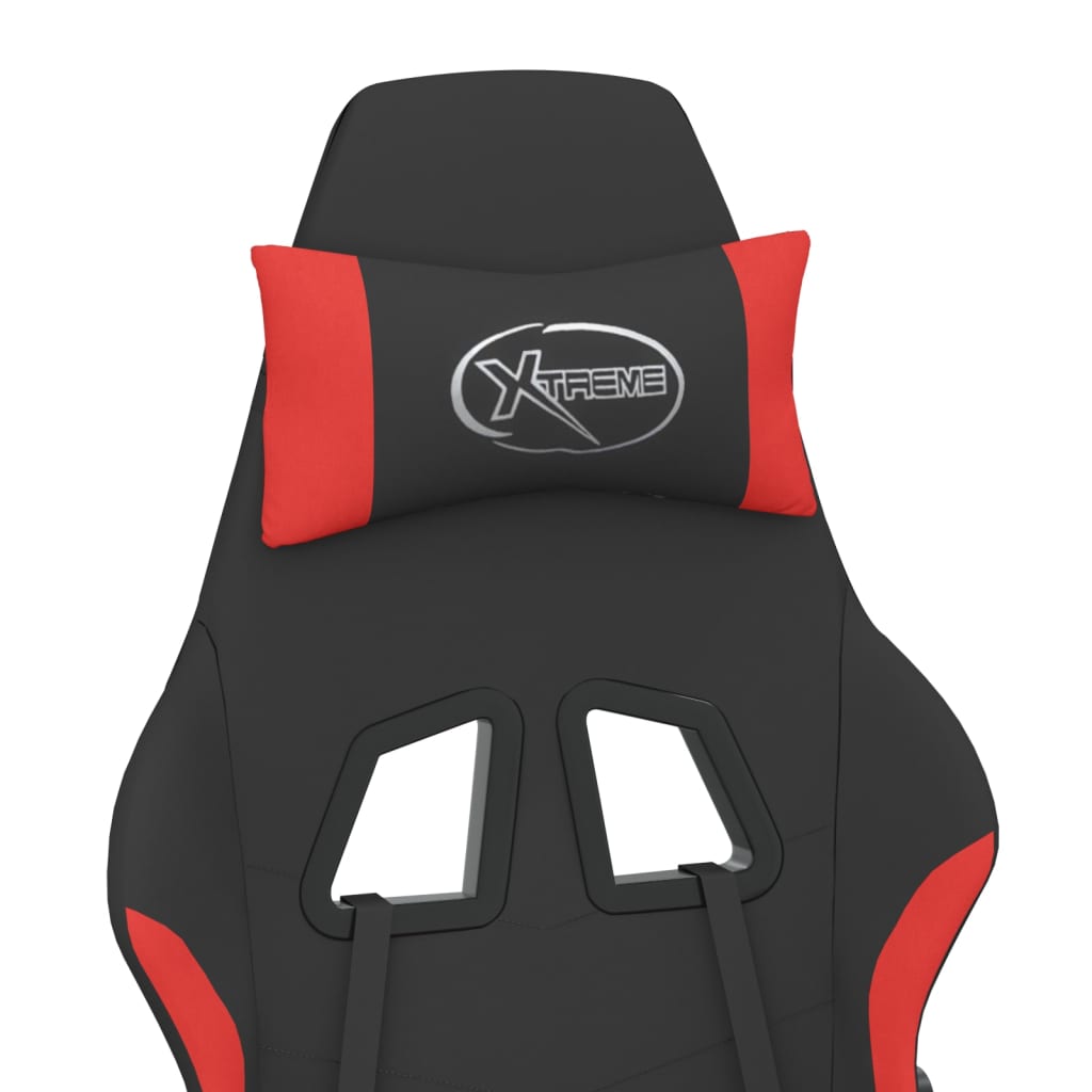 Masažna igraća stolica od tkanine crno-crvena