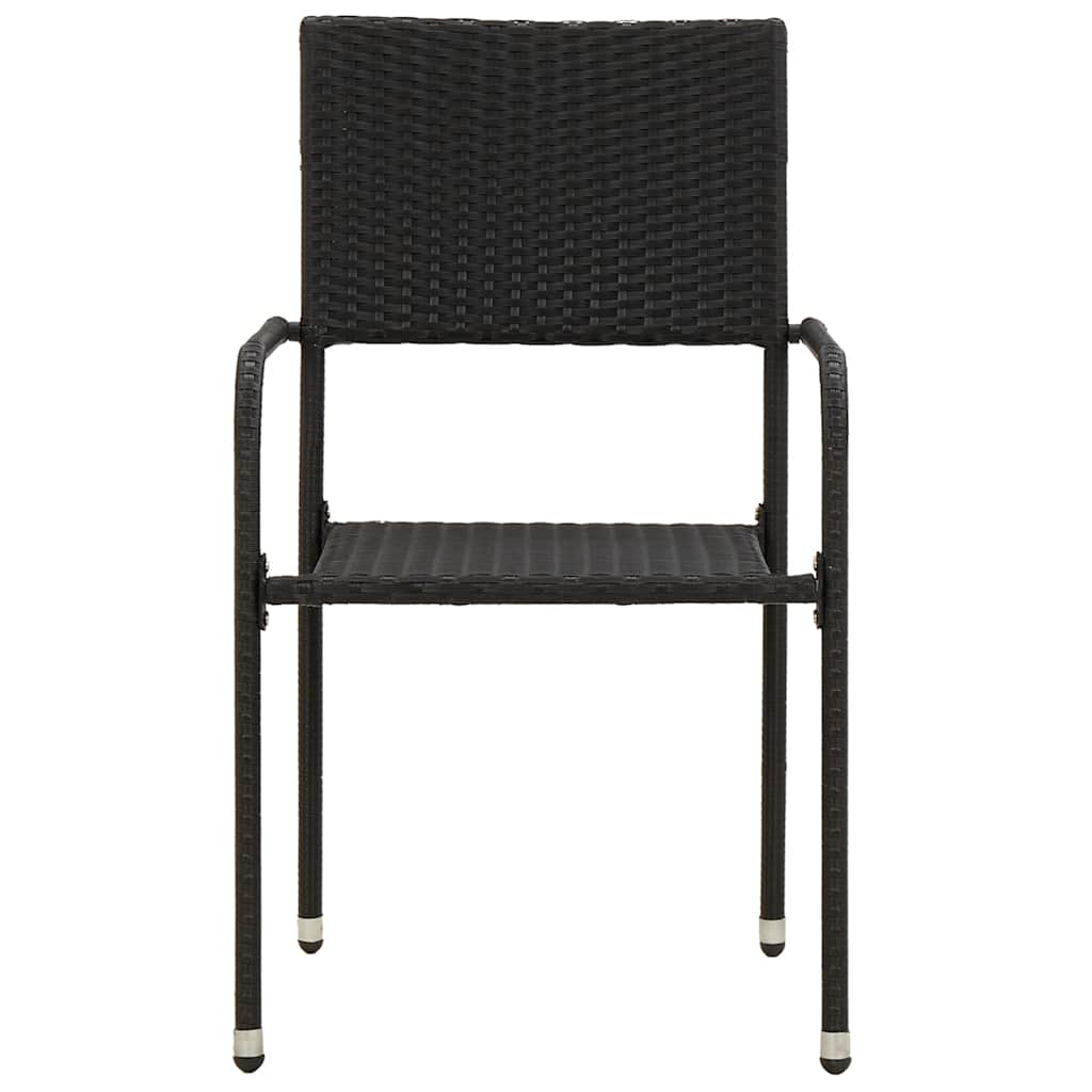 7-dijelni vanjski blagovaonski set od poliratana crni