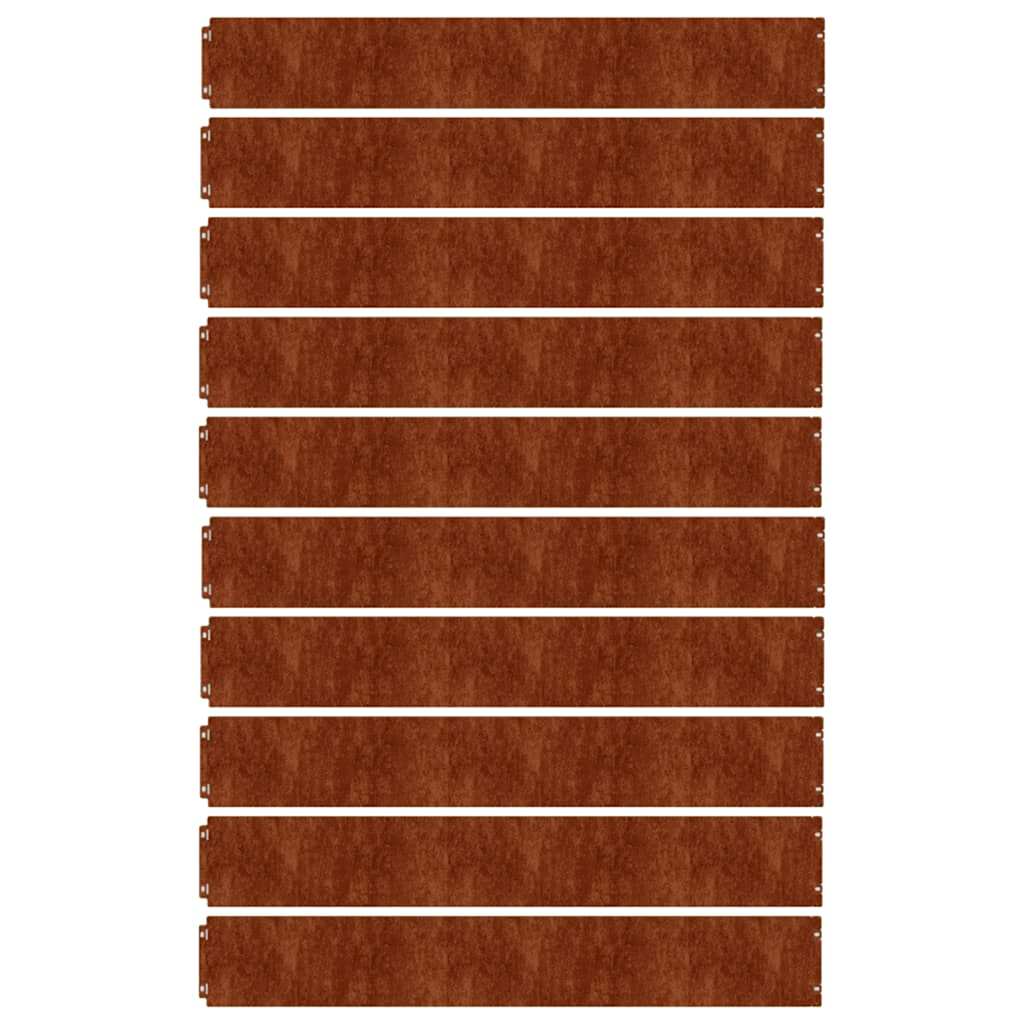 Rubnjaci za travnjak 10 kom fleksibilni 15x103 cm čelik COR-TEN