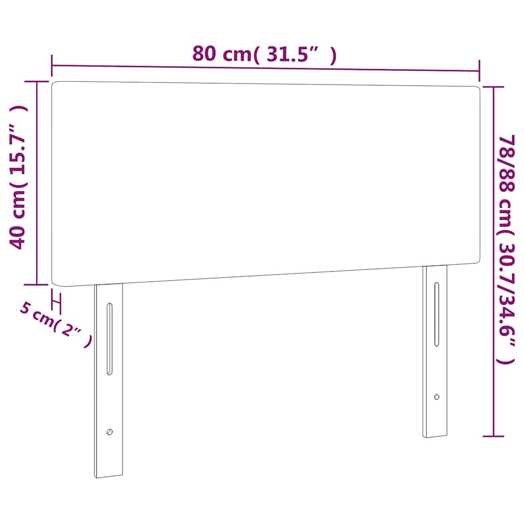 Uzglavlje crno 80 x 5 x 78/88 cm od tkanine