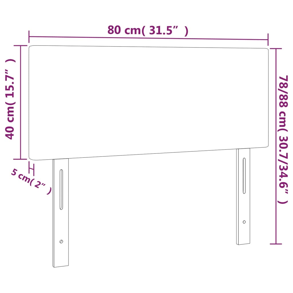 Uzglavlje krem 80 x 5 x 78/88 cm od tkanine