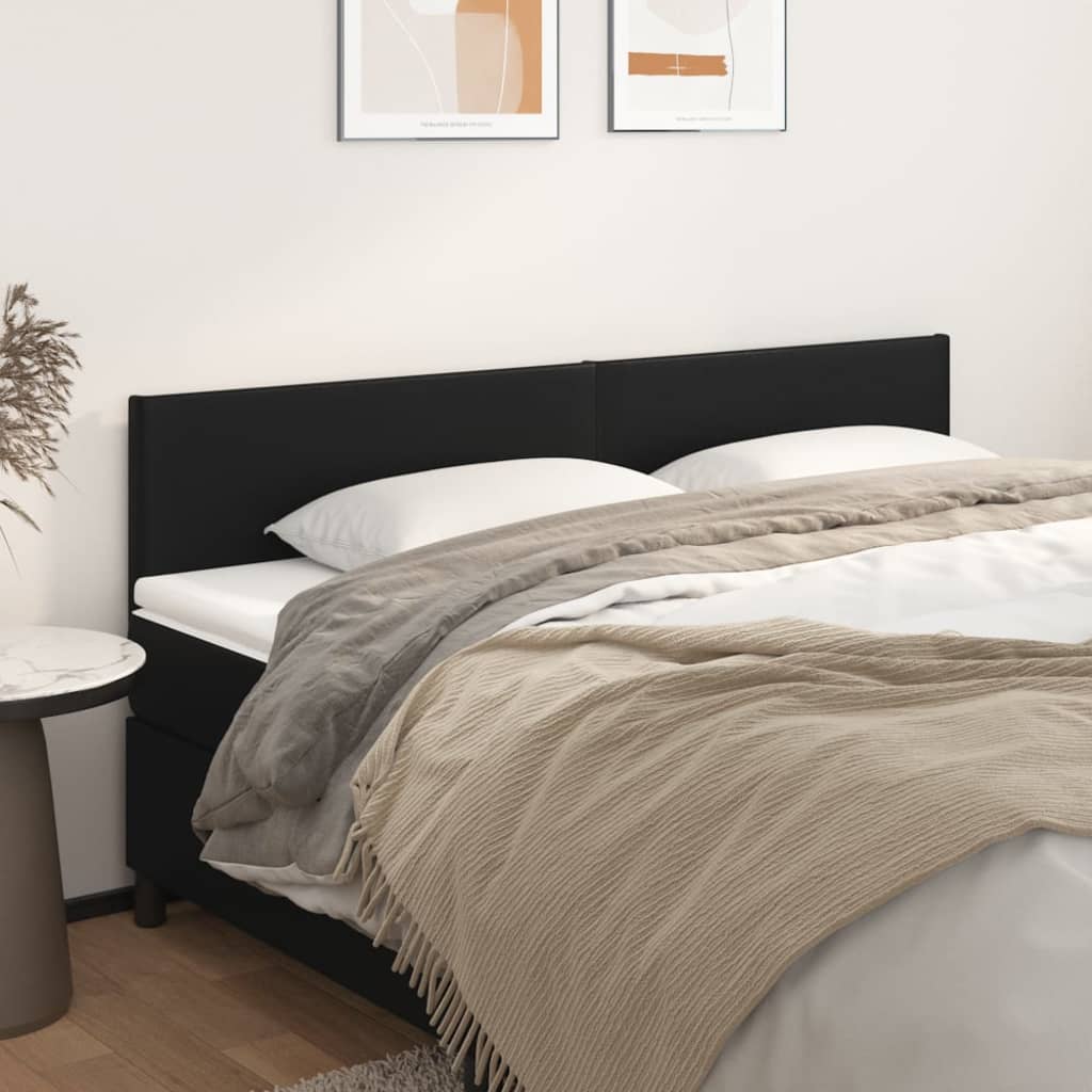Uzglavlja crna 200x5x78/88 cm od umjetne kože