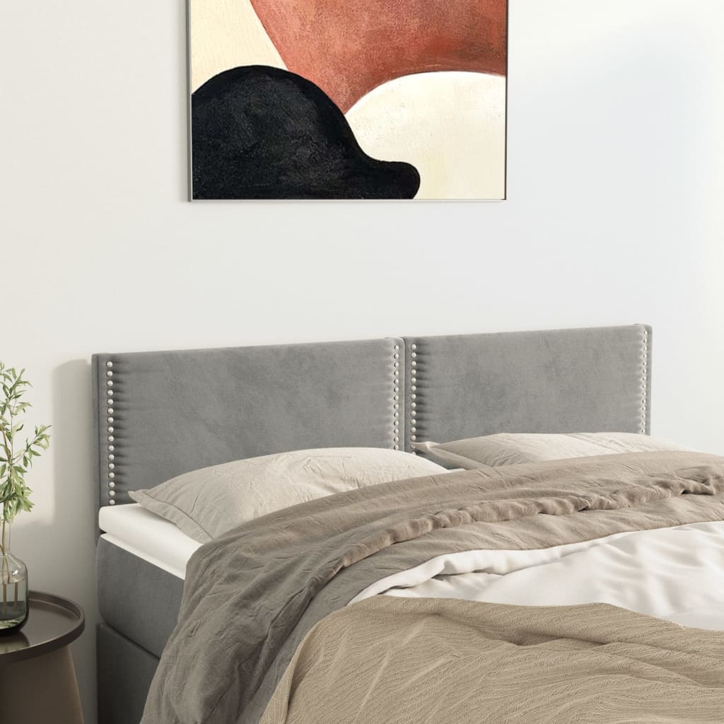Uzglavlja svjetlosiva 144x5x78/88 cm baršunasta