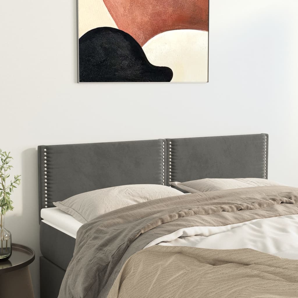 Uzglavlja tamnosiva 144x5x78/88 cm baršunasta