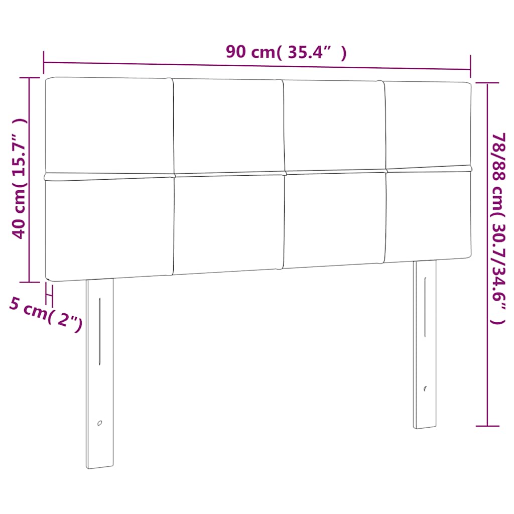 Uzglavlje crno 90x5x78/88 cm od tkanine