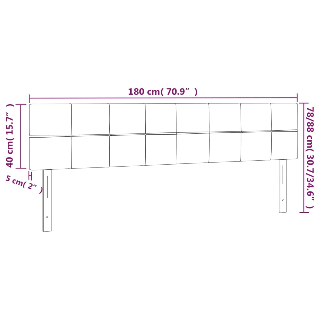 Uzglavlja krem 180x5x78/88 cm od tkanine