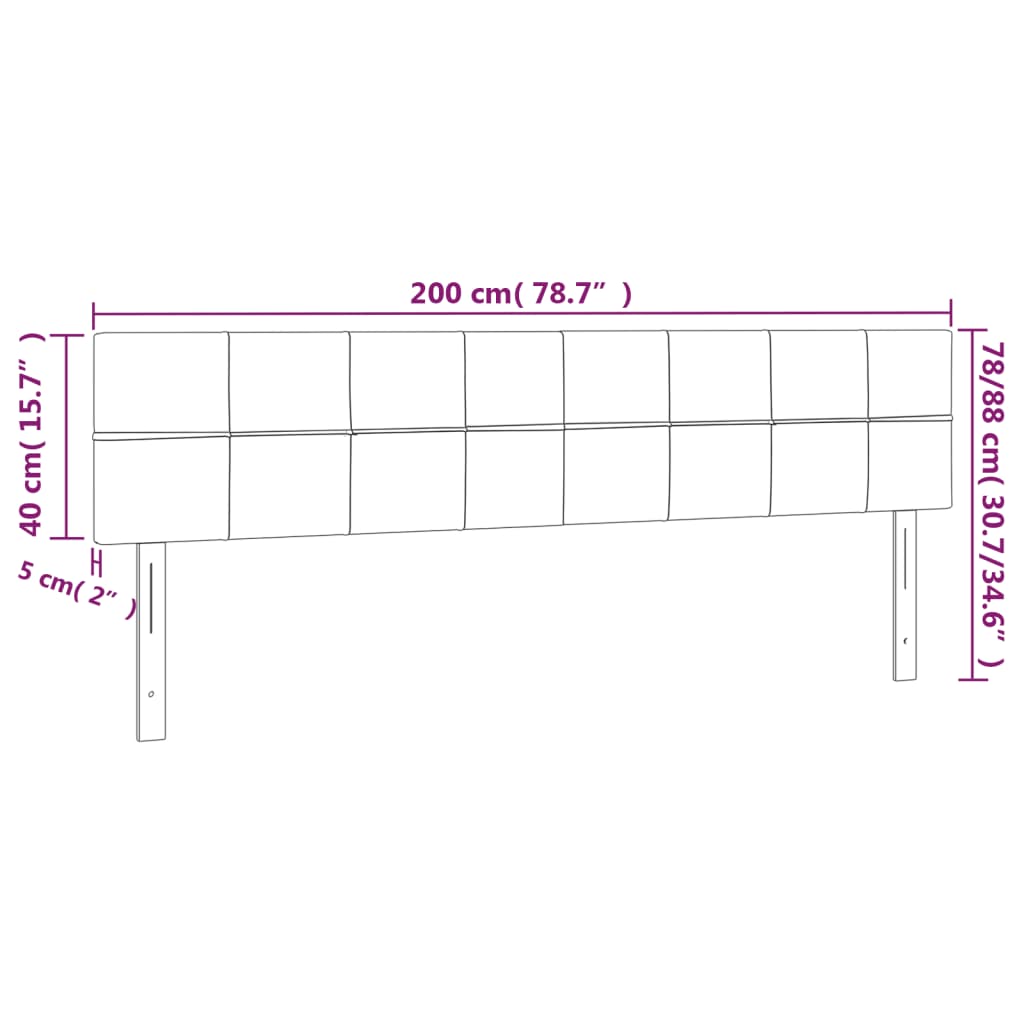 Uzglavlja plava 200x5x78/88 cm od tkanine