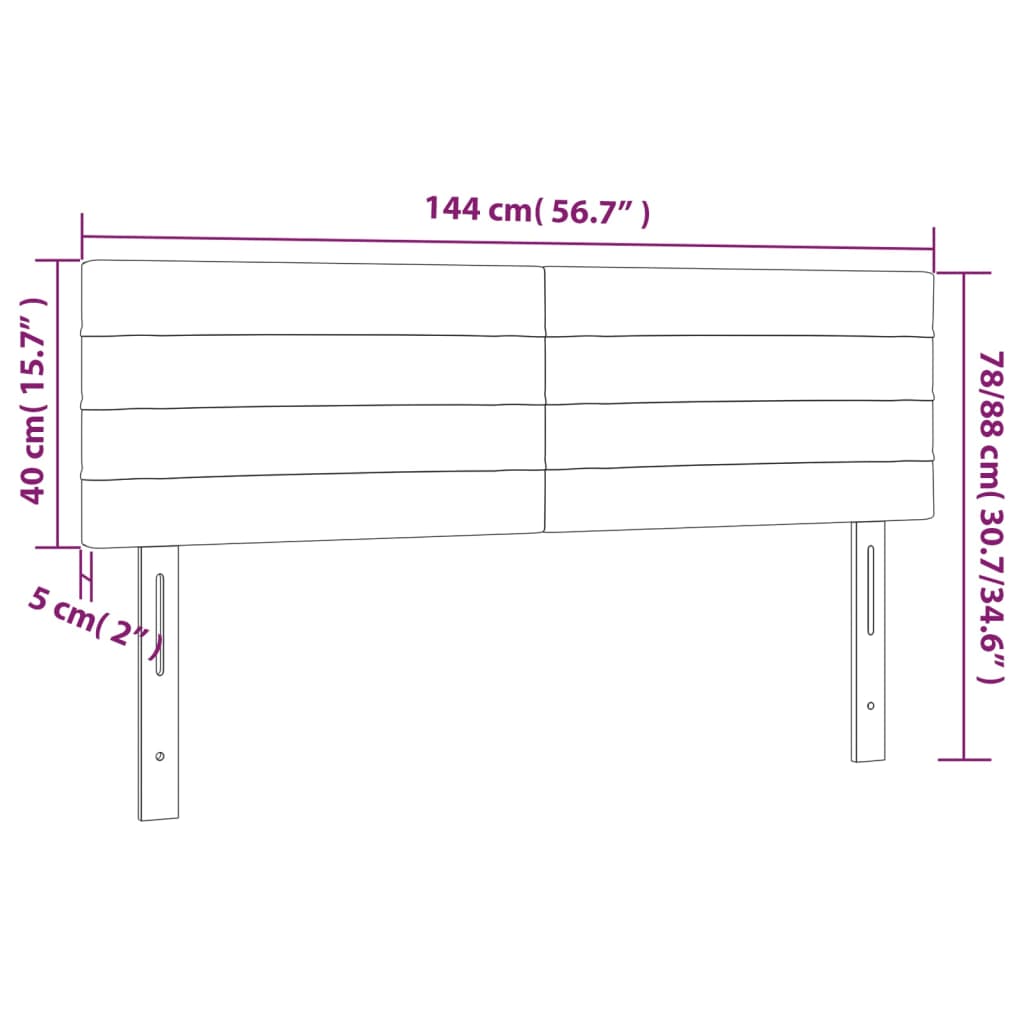 Uzglavlja krem 144x5x78/88 cm od tkanine