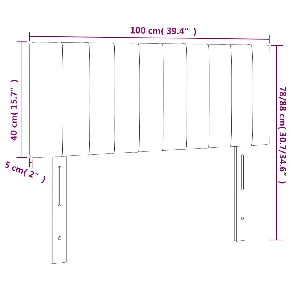 Uzglavlje crni 100x5x78/88 cm od tkanine