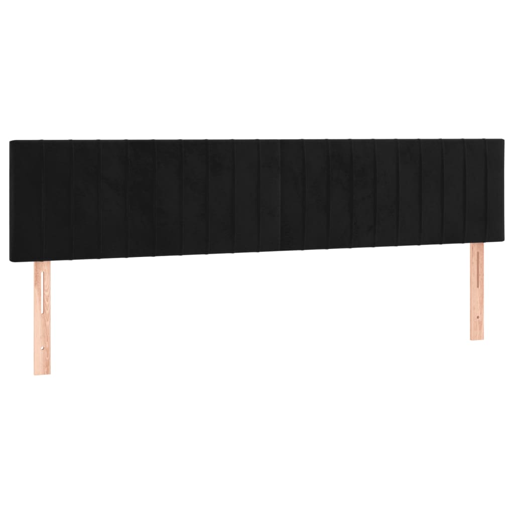 Uzglavlja crna 180x5x78/88 cm baršunasta