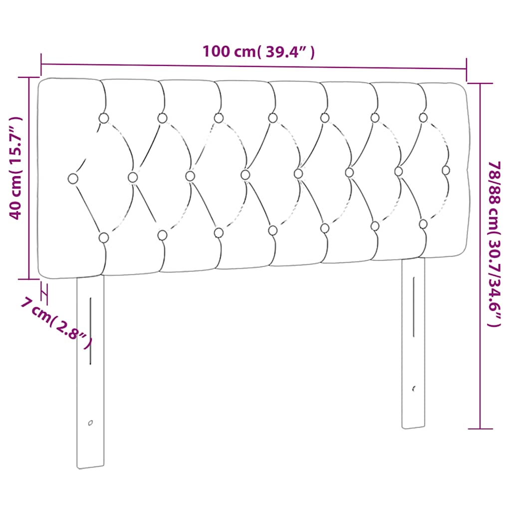 Uzglavlje tamnozeleno 100x7x78/88 cm baršunasto
