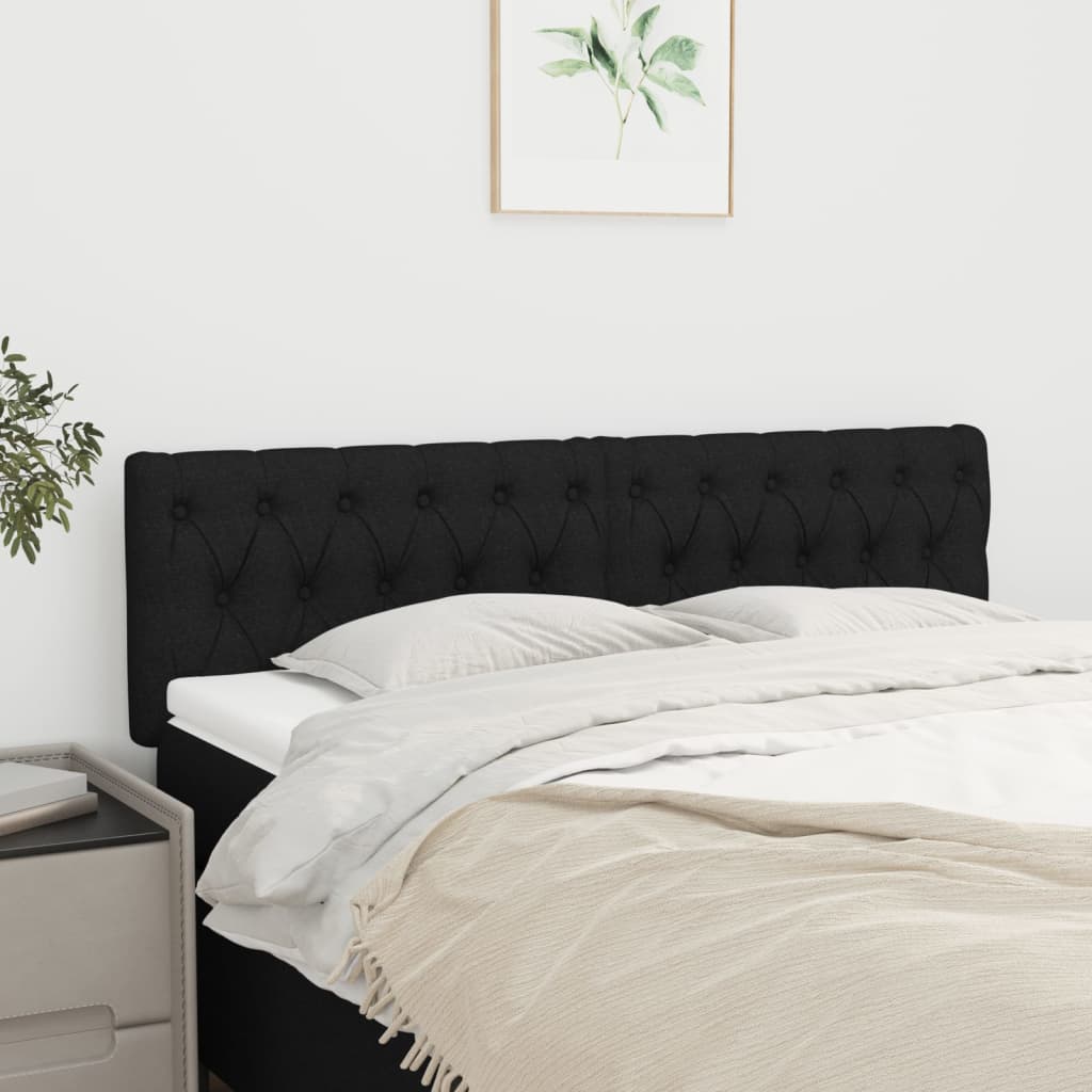 Uzglavlja crna 160x7x78/88 cm od tkanine